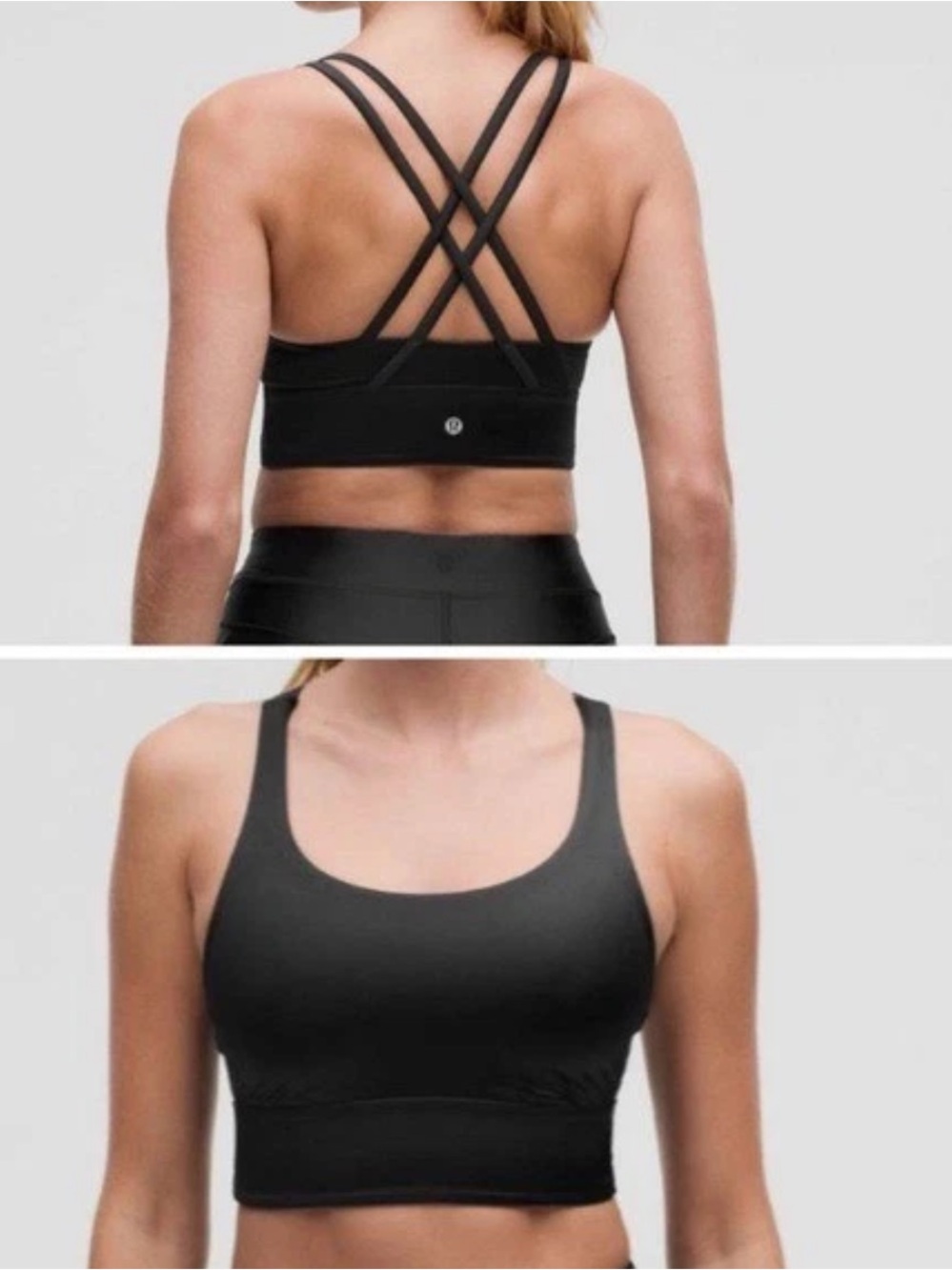 NWT lululemon Black Energy Longline Strappy  Sports Bra